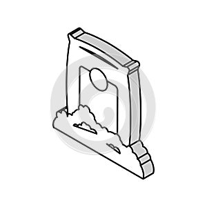 quartz sand mining for glass production isometric icon vector illustration