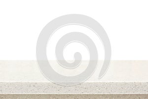 Quartz stone countertop on white background
