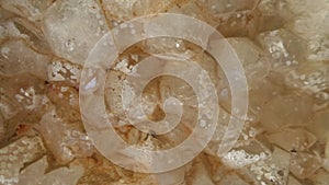 quartz stone on the wall inside an ancient cave