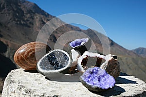 Quartz stones, amethyst in Morocco