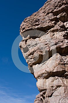 Quartzite cliff with blue sky