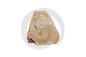 Quartzite metamorphic rock stone isolated on white background.