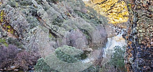 Quarzite tower at National Park of Cabaneros, Spain photo