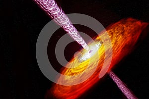 Quasar in dark space. Elements of this image furnished by NASA