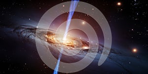 A quasar emitting a powerful bipolar jet in space