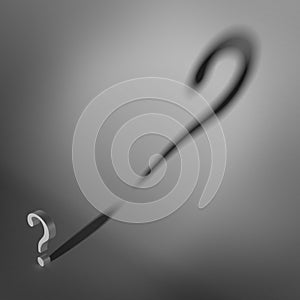 Quastion mark with shadow