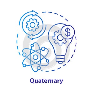 Quaternary blue concept icon. Knowledge sector idea thin line illustration. Information-based service. Research and