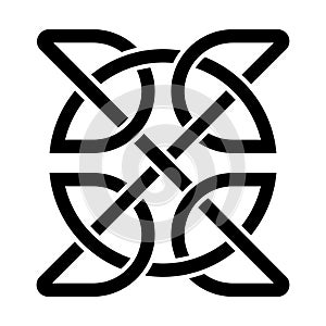 quaternary celtic knot irish symbol isolated on white background logo icon tattoo.