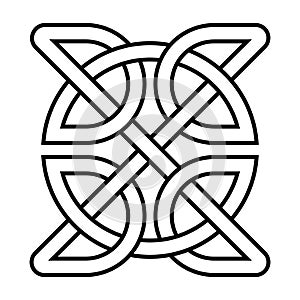 quaternary celtic knot irish symbol isolated on white background logo icon tattoo.