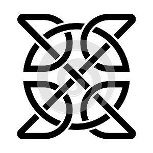 quaternary celtic knot irish symbol isolated on white background logo icon tattoo. photo