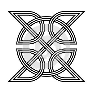 quaternary celtic knot irish symbol isolated on white background logo icon tattoo. photo