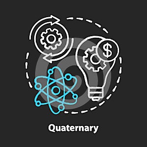 Quaternary chalk concept icon. Knowledge sector idea. Information-based service. Intellectual activity, research and photo