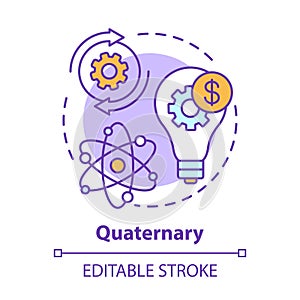 Quaternary concept icon. Knowledge sector idea thin line illustration. Information-based service. Research and photo