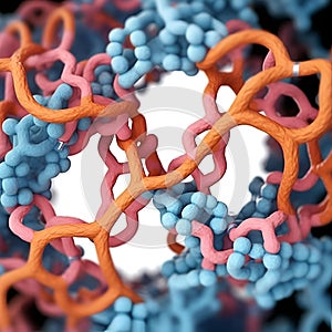 Quaternary structure of a protein - AI generated illustration