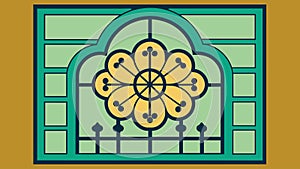 Quatrefoil motifs in decorative ironwork cover the windows lending a traditional Old World charm to the modern structure photo