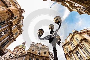 Quattro Canti square in Palermo, Italy photo