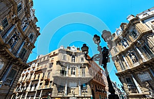 Quattro Canti square, Palermo, Sicily, Italy