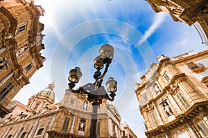 Quattro Canti Vigliena square in Palermo, Sicily