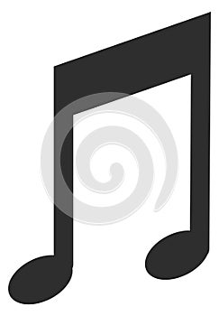 Quaver black symbol. Music note sound sign photo