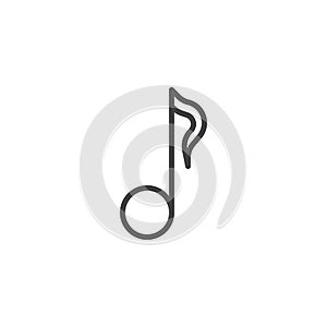 Quaver or eighth music note line icon photo