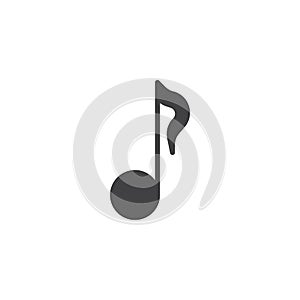 Quaver or eighth music note vector icon photo