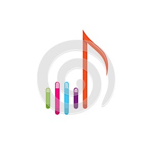 quaver music note icon vector element concept design