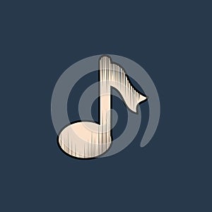 quaver music note. Vector illustration decorative design photo