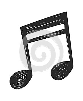 Quaver note music doodle symbol