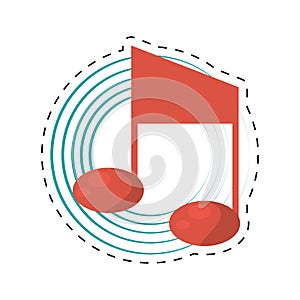 quaver note musical dotted line