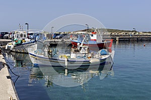 Quay of the city of Batsi Andros Island, Cyclades, Greece