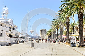 Quay of the city of Trogir, Croatia.