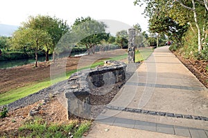 Quay of the Jordan River in northern Israel