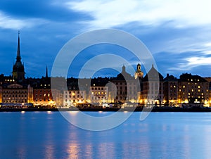 Quay night in Stockholm. Sweden