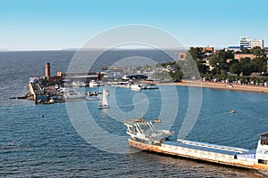 Quay of the port city Vladivostok