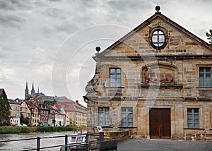 Quay Regnitz River in Bamberg.