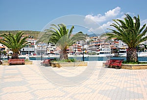 Quay in the resort town of Neos Marmaras on the peninsula of Sit photo