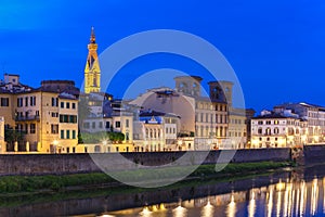 Quay of the river Arno in Florence, Italy