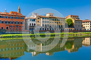 Quay of the river Arno in Florence, Italy