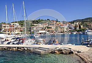 Quay of the village of Kassiopi is a tourist village in the north of the island of Corfu