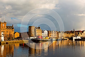 The Quayside in Port of Leith, the historic district of Edinburgh City