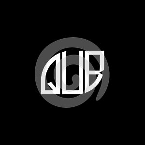 QUB letter logo design on black background.QUB creative initials letter logo concept.QUB vector letter design