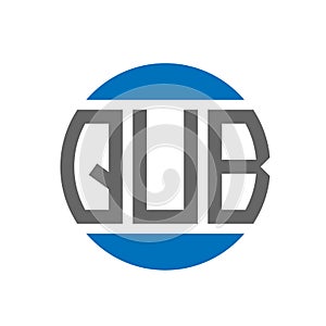 QUB letter logo design on white background. QUB creative initials circle logo concept. QUB letter design