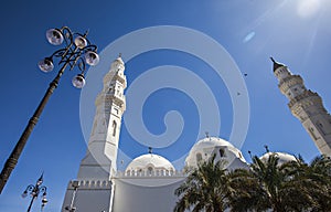 Quba / Kuba Mosque, the first mosque that built by Prophet Muhammad in Medina, Saudi Arabia. photo