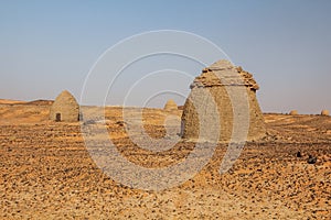 Qubba (Islamic domed tomb) near Old Dongola deserted town, Sud photo