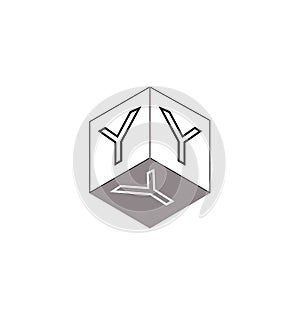 Qube YYY 2 letter Vector logo,Qube logo,Font logo photo