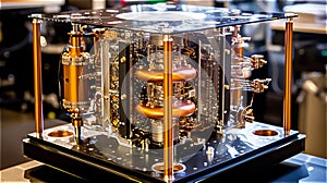 A qubit piece from a quantum computer, generative AI, AI generated