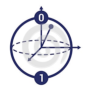 Qubit and quantum computing icon