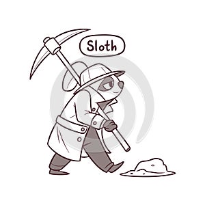 Queasy Sloth in Exercise Illustration