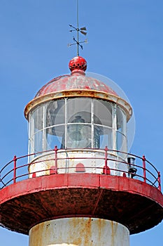 Quebec; Canada- june 25 2018 : lighthouse of Sainte Madeleine de la Riviere Madeleine in Gaspesie