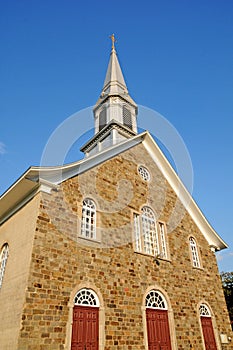 Quebec; Canada- june 25 2018 : Notre dame de l Assomption church of  Berthier sur Mer